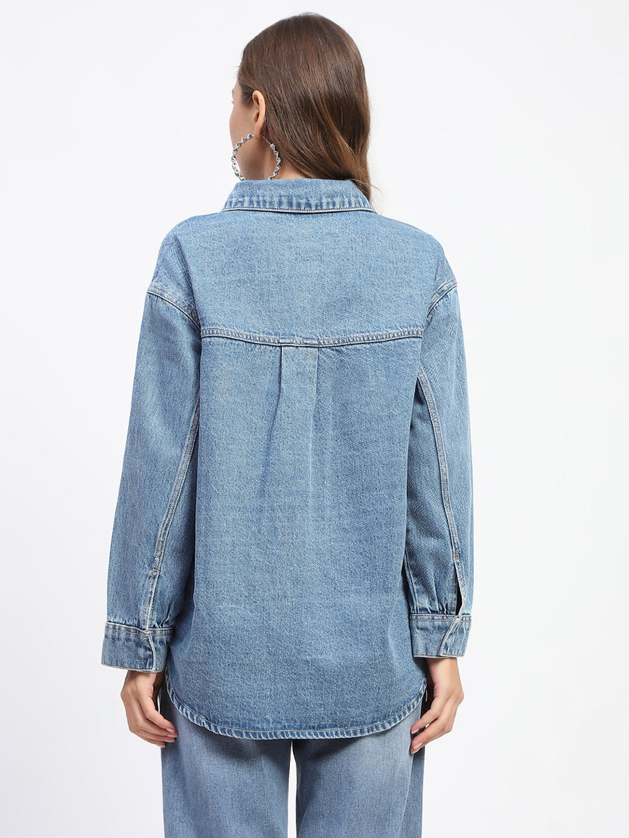 Madame Blue Button Down Denim Jacket