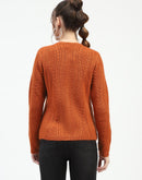 Madame Orange Button-Up Cardigan