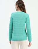 Madame Ribbed Knit Sea Green Button-Up Cardigan