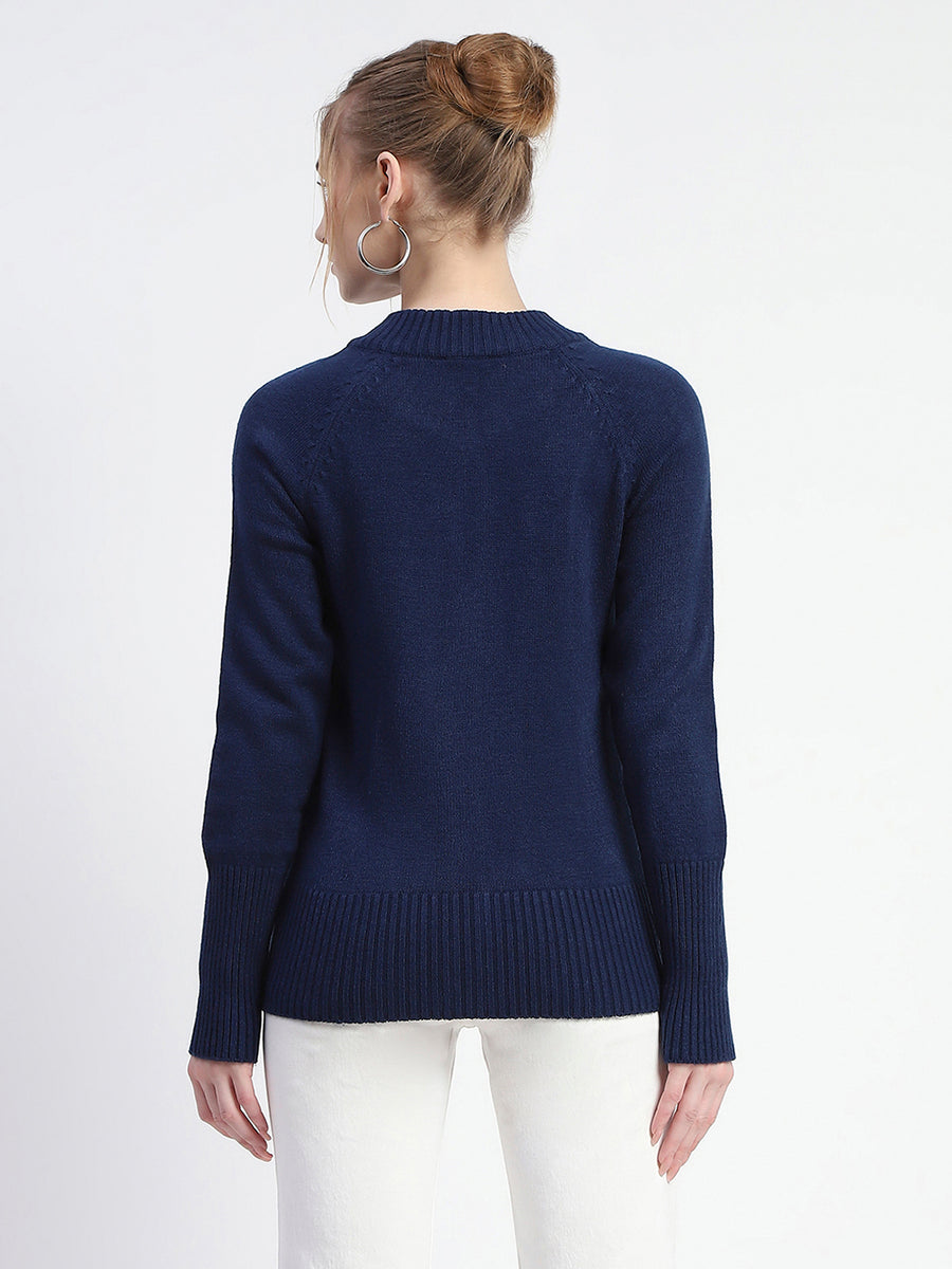 Madame Blue Full-Zip Knit Sweater