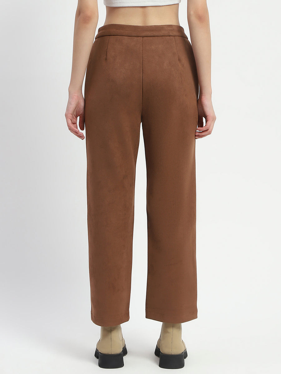 Madame Solid Tan Pleated Gurkha Trousers