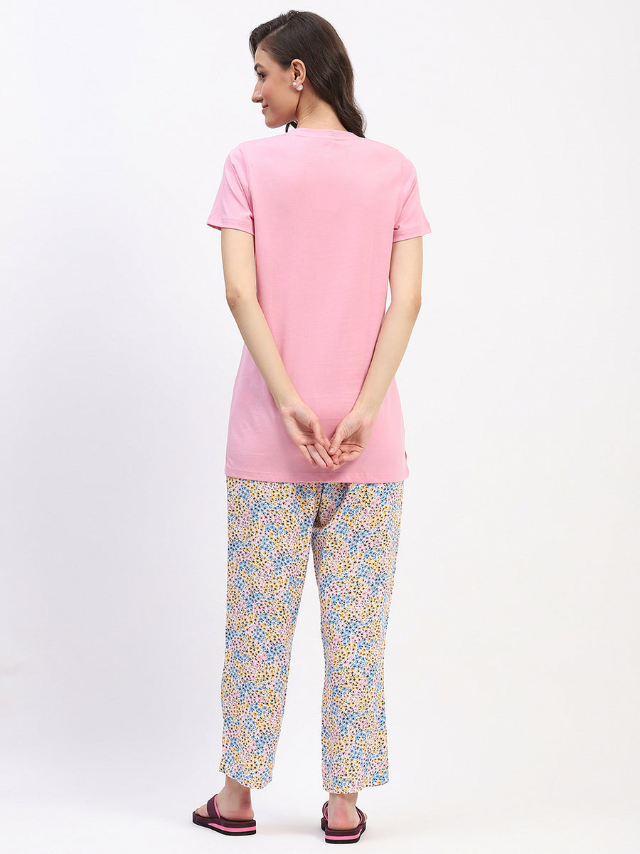 mSECRET Pink Short-Sleeve Tee and Colorful Floral Print Pajama Set