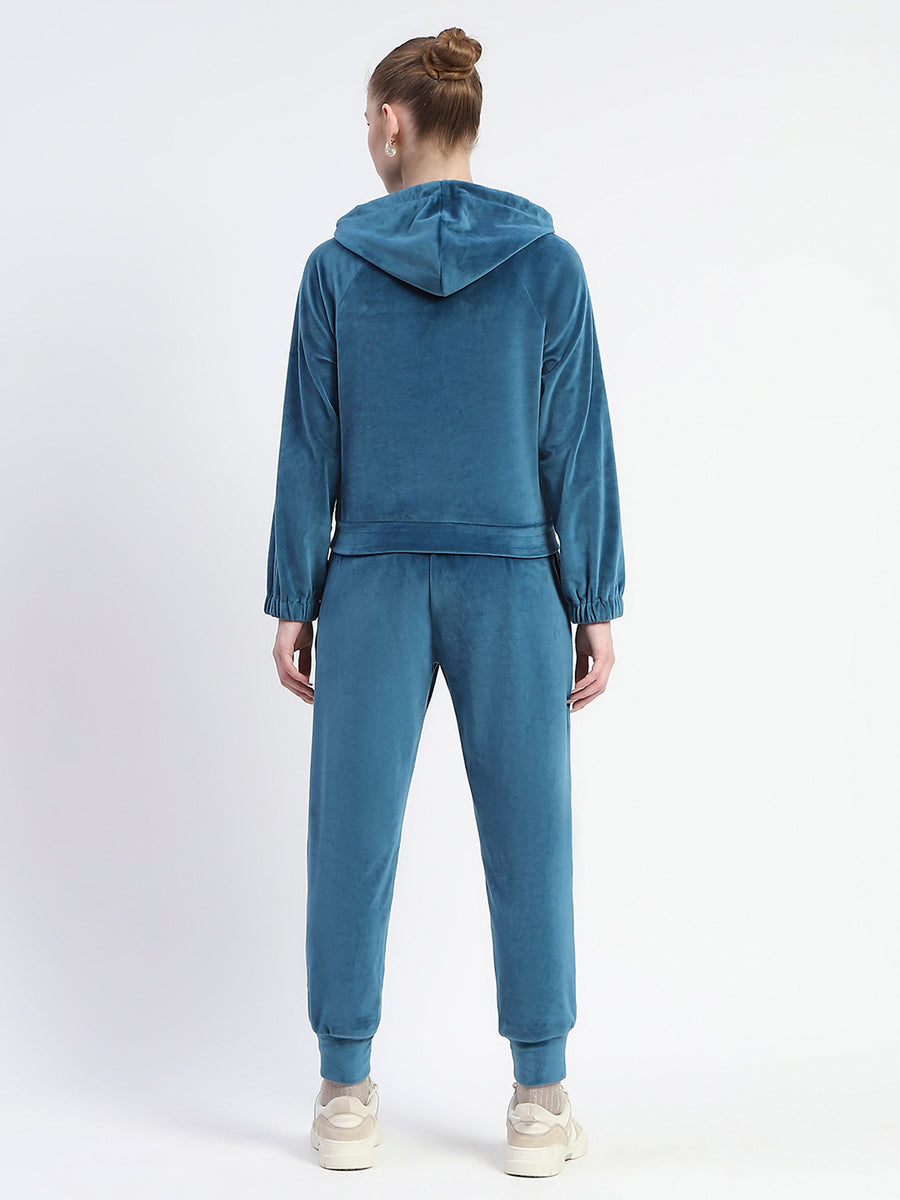 Madame Teal Zipped Sweatshirt with Tube Top and Elasticated Bottoms