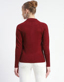 Madame Wine Full-Zip Knit Sweater