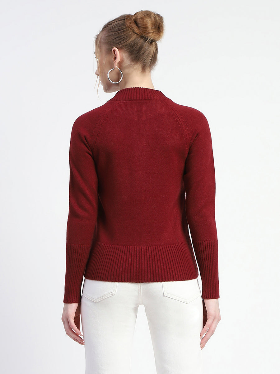 Madame Wine Full-Zip Knit Sweater