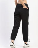 mSECRET Bottom Drawstring Elasticated Waist Solid Black Sweatpants