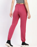 mSECRET Typography Print Pleated Dusty Pink Track Bottoms