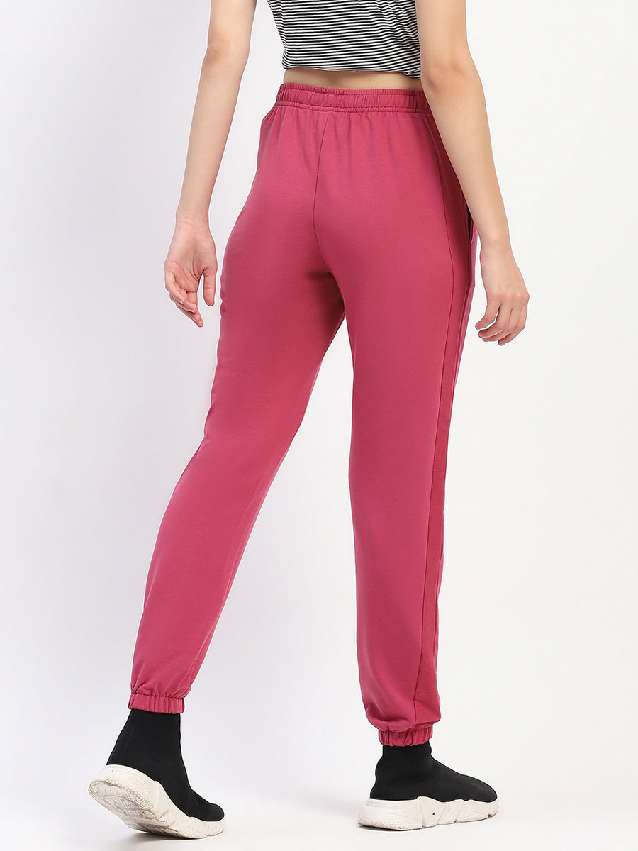 mSECRET Typography Print Pleated Dusty Pink Track Bottoms