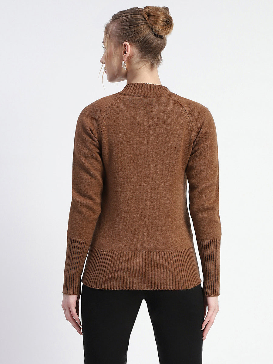 Madame Brown Full-Zip Knit Sweater