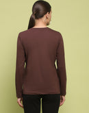 Madame Embossed Cotton Blend Coffee Brown Top