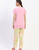 mSECRET Pink Graphic Tee and Floral Print Pajama Set