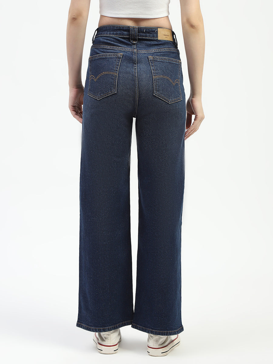 Madame Blue Wide-Leg Cotton Jeans