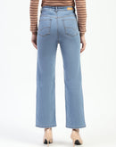 Madame Light Blue Straight Fit Cotton Jeans