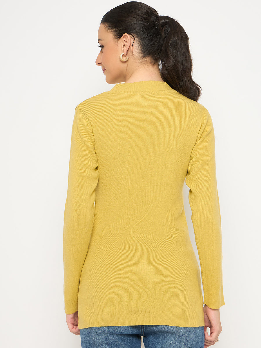 Madame Mock Neck Solid Yellow Skeeve