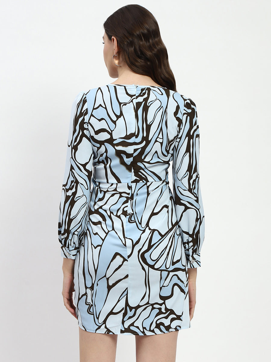 Madame Butterfly Print Wrap Style Dress