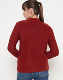 Madame Rust Red Cable Knit Acrylic Sweater