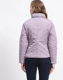 Madame Quilted High Neck Mauve Puffer Jacket