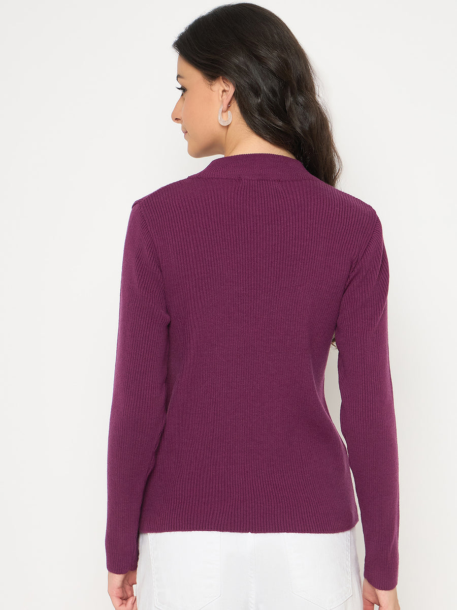 Madame Mock Neck Purple Skeeve