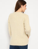 Madame Cable Knit Button Down Beige Cardigan