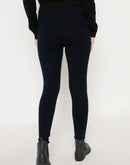 Madame Skinny Fit Solid Navy Blue Tights