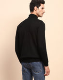 Camla Barcelona High Neck Solid Black Sweater