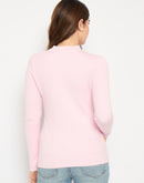 Madame Turtle Neck Full Sleeve Pink Sweater