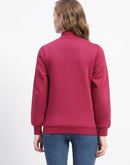 Madame Mock Neck Plum Cotton Sweatshirt