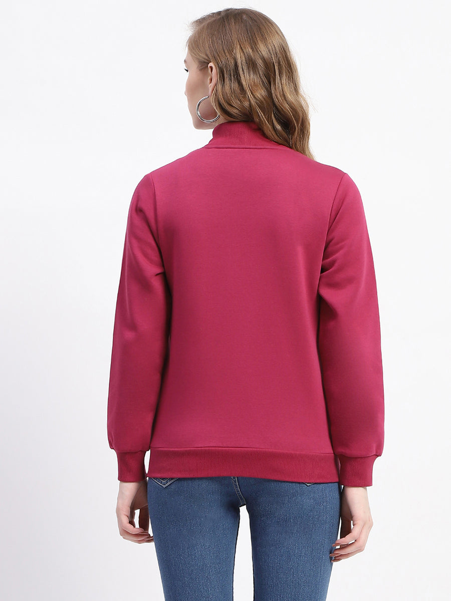 Madame Mock Neck Plum Cotton Sweatshirt