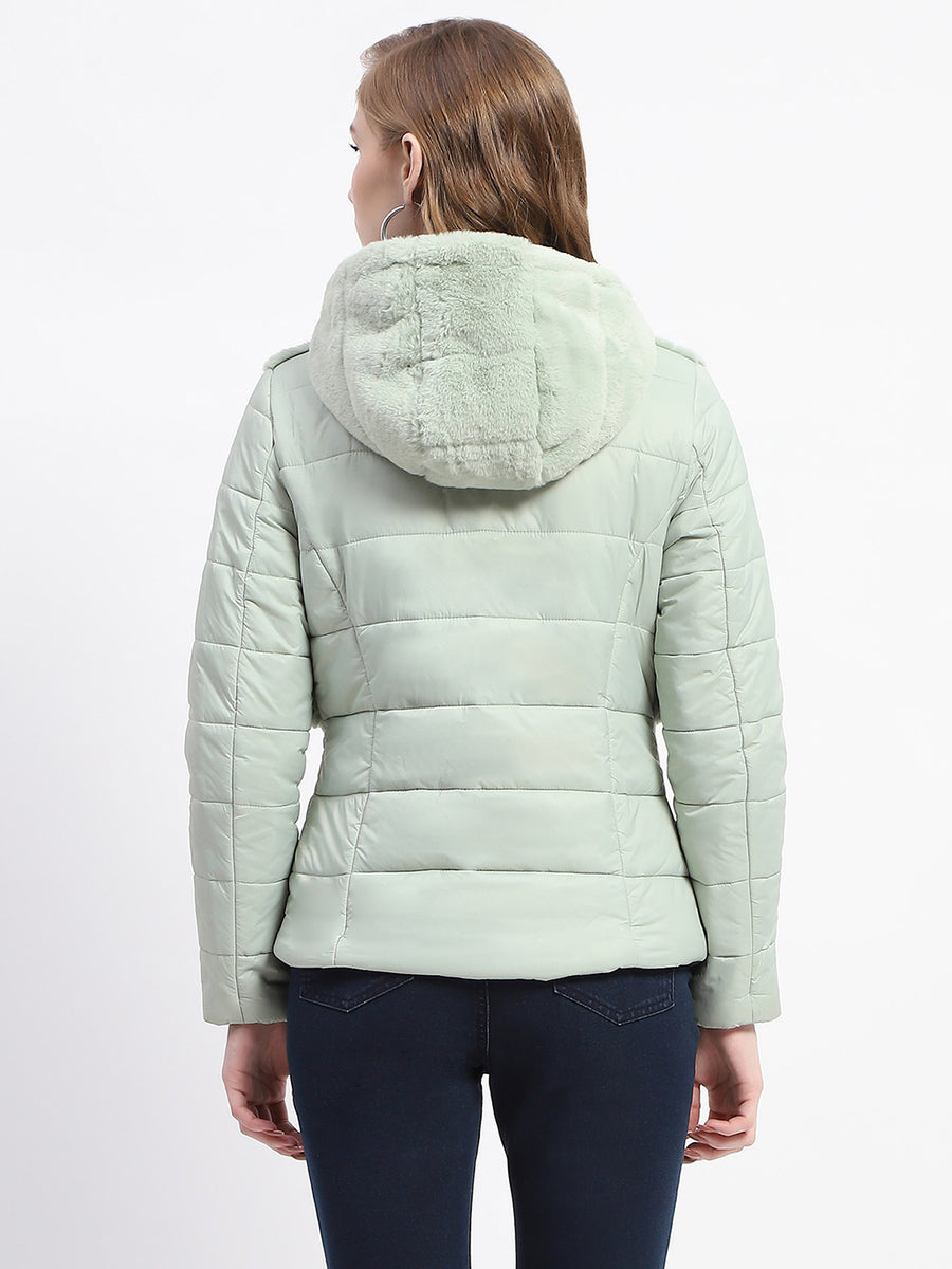 Madame Dual-Textured Mint Puffer Jacket