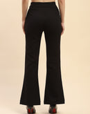 Camla Barcelona Solid Emerald Black Flared Trouser