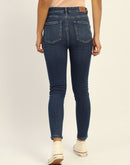 Madame Skinny Fit Raw Hem Cotton Dark Blue Denim