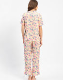 mSECRET Pink Printed 2 Piece Nightsuit