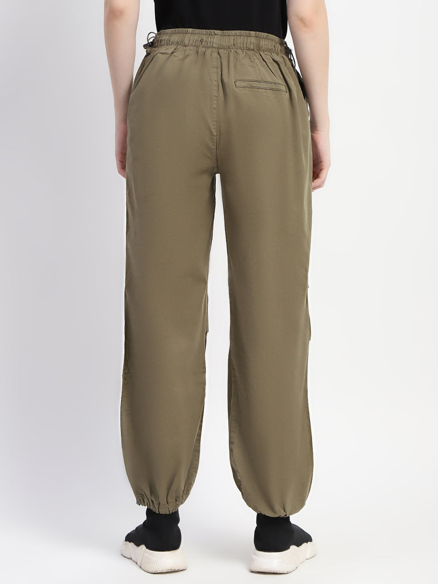 Madame Relax Fit Olive Cotton Joggers