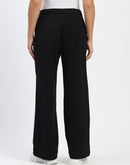 Madame Wide Legged Solid Black Trousers