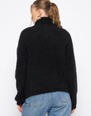 Madame Embellished Turtleneck Black Sweater