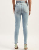 Madame Skinny Fit Raw Hem Cotton Ice Blue Denim