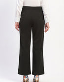 Madame Wide Legged Solid Olive Trousers