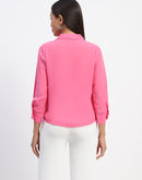 Madame Button-Down Collared Pink Shirt