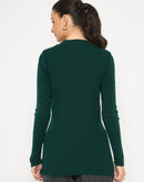 Madame Mock Neck Solid Green Skeeve