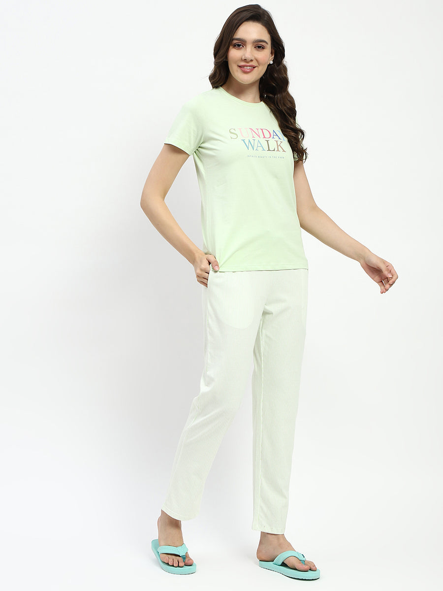 mSECRET 3 Piece Lime Green Cotton Nightsuit