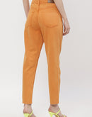 Madame Solid Orange Mom Fit Jeans