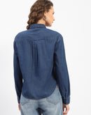 Madame Typography Blue Denim Shirt