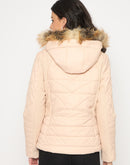 Madame Corduroy Two In One Beige Quilted Jacket