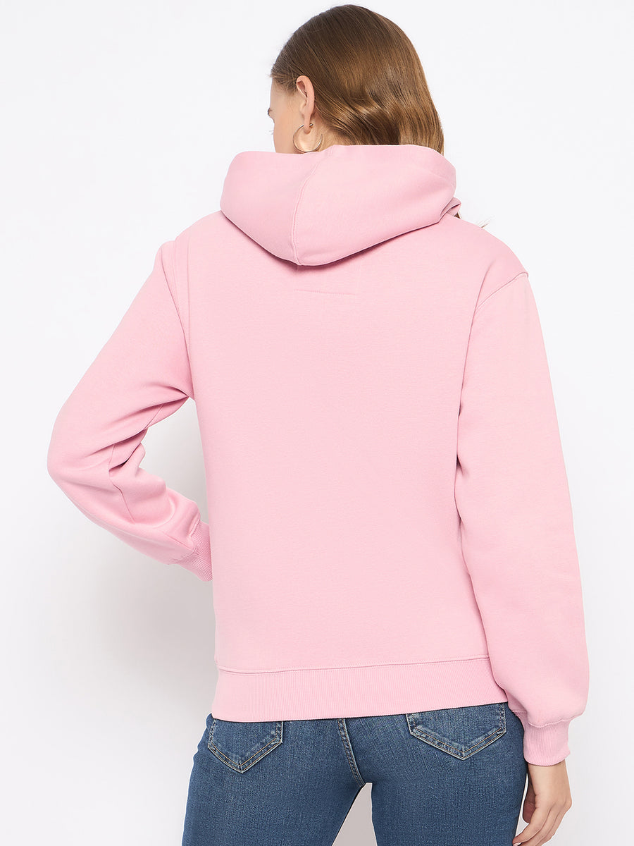 Madame Cotton Blend Printed And Handwork Detailed Light Pink Sweatshirt