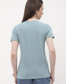 Madame Typography Powder Blue Regular T-Shirt