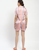 mSECRET Multicolour Striped Peach Nightsuit