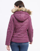 Madame Corduroy Two In One Plum Quilted Jacket