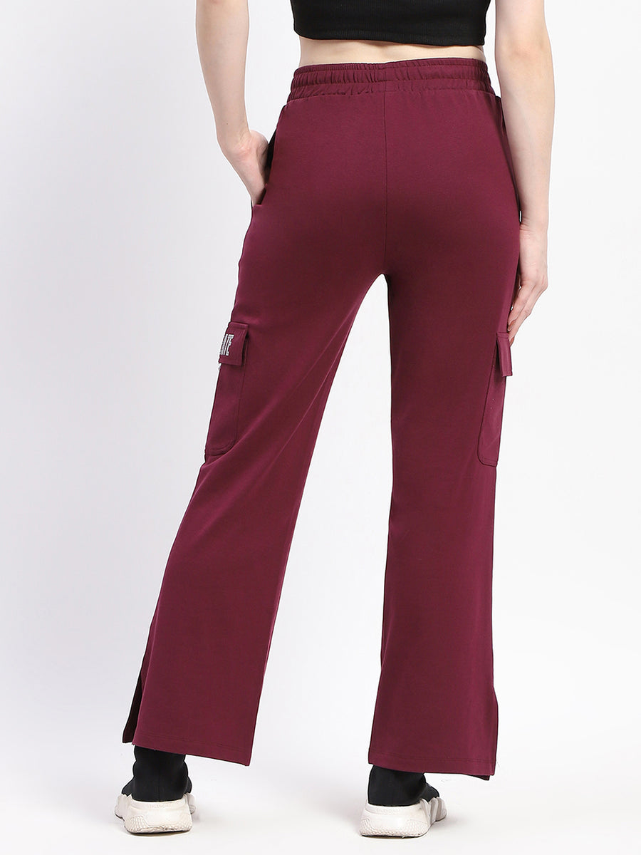 mSECRET Purple Wide-Leg Cotton Track Bottom