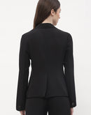 Madame Lapel Collar Black Bell Sleeve Blazer