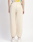 Madame Relax Fit Off White Cotton Joggers